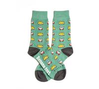 Banana Feet Volkswagen Camper and Beetle Fantasy Socks for Men and Women | Fun and Original | Embroidered Cotton with Retro and Modern Designs, green, 41-45