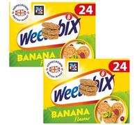 Banana Flavoured Wheat Cereal Containing Weetabix Banana Cereal - 24 Biscuits pack of 2
