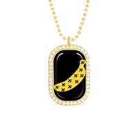 Banana Fleur De Li Personalized Necklace Print Pattern Pendant With Chain Gifts For Women Men Golden-style-23