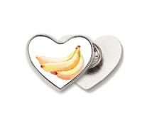 Banana Fruit Watercolor Illustration Pattern Heart Metal Pin Brooch Clip Love