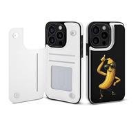 Banana Funny Cell Phone Flip Case Compatible with iPhone 15/15 Plus/15 Pro/15 Pro Max Soft Protective Shell
