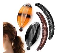 Banana Hair Claws in Black and Brown - Decorative Hair Accessories Clips for Long Hair (Brown and Black)