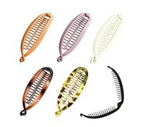 Banana Hair Clip - 6 Pieces Strong Hold Barrette with Double Combs, Hair Clips | Styling Accessory for Women Home Work Outdoor Parties Beach Travel School