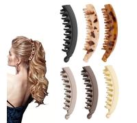 Banana Hair Clip, 6 Women's Hair Clips,Large Powerful Ponytail Clip,Retro Banana Hair Clip,Anti Slip Claw Clip Hair Accessories,Very Suitable for Various Activities