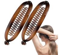 Banana Hair Clip, Double Claw Clips Clincher Combs Barrettes - 2X Classic Strong Hold Non-Slip Styling Accessories for Women Girls, Elegant and Durable Hair Clips for All-Day Secure Hold, Ideal for Fi