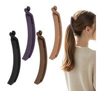 Banana Hair Clip,French Hair Pin,Claw Clip for Thick and Fine Hair,Strong Hold Ponytail,for Fine for Girls And Women,4 Pcs Bright surface,Slick Back Brush,4.33in,Bobby Pins