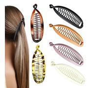 Banana Hair Clip - Hair Clip | Styling Tool - Amber Accessory Vertical Fish Ponytail Elegant Twisted For Updo Styles Daily Wearing Thick Or Thin Secure Hold Clamp