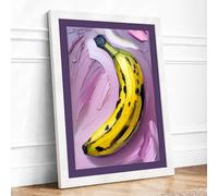 Banana in Progress Modern Framed Wall Art Print A1 (84.1×59.4cm) White, Wall Decor for Living Room, Bedroom, Office & Home, Ready to Hang, Art Gift