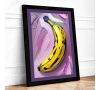 Banana in Progress Modern Framed Wall Art Print A2 (59.4×42cm) Black, Wall Decor for Living Room, Bedroom, Office & Home, Ready to Hang, Art Gift