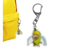 Banana Keychain, Unisex Fruit Shaped Crying Cat Key Pendant, 2D Acrylic Key Chain Pendant for Backpacks, Purse, Wallet, School Bags, Kids, Adults, Fun, Cute, Gift Accessory