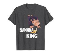 Banana King Banana Monkey Funny Fruit Monkey T-Shirt, Men, Dark Heather Grey, 3X-Large