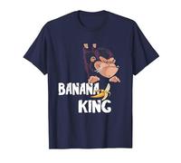 Banana King Banana Monkey Funny Fruit Monkey T-Shirt, Men, Navy Blue, 3X-Large