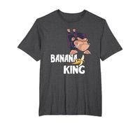 Banana King Banana Monkey Funny Fruit Monkey T-Shirt, Men's Big and Tall, Dark Heather Grey, 3X Tall