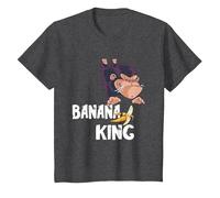 Banana King Banana Monkey Funny Fruit Monkey T-Shirt, Youth, Dark Heather Grey, 3T