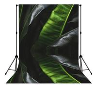 Banana Leaf Black1 Print Large 5Ã-7ft Seamless Polyester Fabric Photo Backdrop Curtain for Portrait Photoshoot Party Video