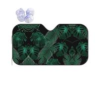 Banana Leaf Green Print Car Windscreen Cover | Heat Uv Reflective Sunshade | Folding Car Sunshades | Vehicle Interior Protector Suitable For Summer Driving