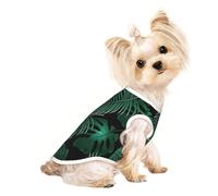 Banana Leaf Green print Dog Shirts for Small Dogs Stretchy T-Shirts Lightweight Tank Top Sleeveless Striped Vest