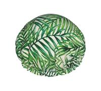 Banana Leaf Green Shower Caps Women Reusable Large Shower Cap Men Quickdry Care Hair Long Short Kids Bath