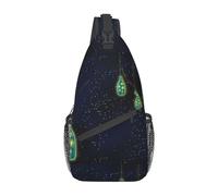 Banana Leaf Green Stylish Oblique Chest Backpack Leisure Backpack Small School Bag Travel Casual, Beautiful bottle under the night sky, Rozmiar uniwersalny