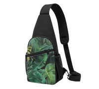 Banana Leaf Printed Chest Bag Sling Bag for Men Women, Outdoor Crossbody Fanny Packs Hiking Chest Packs Sport Daypacks