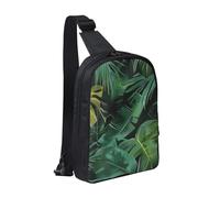 Banana Leaf Printed Chest Bag Sling Bag for Men Women, Waterproof Crossbody Backpack Men Bag for Runner Workout Hiking Cycling Travel