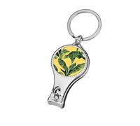Banana Leaf Trendy Nail Clippers Metal Heavy Duty Sharp Toenail Fingernail Cutter with Nail File