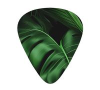 Banana Leaves Print Guitar Picks 12-Pack - Assorted Thickness Picks (0.46mm, 0.71mm, 0.96mm) with Storage Box & Assorted Unique Design for Acoustic, Electric, Bass, and Ukulele Players
