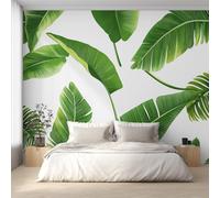 Banana Leaves Wallpaper for Living Room, Leaf Tropical Simple Wall Mural for Bedroom, Non-Woven Photo Wallpaper Home Decor 400X280cm, Wall Decoration D22