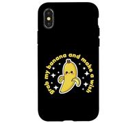 Banana Lover Cute Kawaii Funny Grab my Banana Make a Wish Case for iPhone X/XS