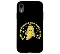 Banana Lover Cute Kawaii Funny Grab my Banana Make a Wish Case for iPhone XR