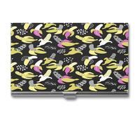 Banana Memphis Pattern Business Card Holder,Slim Professional Card Case, Ideal Business Card Organizer and Gift Card Holder for Men Women