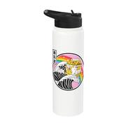 Banana Milk Carton Great Wave Kawaii Retro Rainbow Anime Stainless Steel Insulated Water Bottle