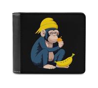 Banana Monkey Anima Men's Bifold Wallet Slim Cash Card Holder Leather Purse