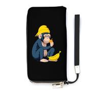 Banana Monkey Anima Slim Wallet for Women Long Purse Cute Clutch Wristlet Handbag Card Holders