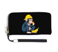 Banana Monkey Anima Womens Wristlet Wallet Leather Long Purse Card Holder Clutch Handbag