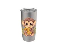 Banana Monkey Bananas Fruit Artwork Cute Monkey Drawing Stainless Steel Insulated Tumbler