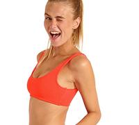 BANANA MOON Women's Justin Scrunchy Bikini Top, Living Coral, XXS