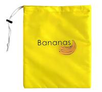 Banana or Vegetable Bag for Fridge 35cm X 28cm Protects Fresh Banana Fruit Vegetable in Fridge Keeps Fresher for Longer Drawstring Storage Bag Shockproof Vegetable and Fruit Shopping Bags (Yellow)