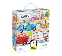 Banana Panda Moto Jumbo Puzzle Cars | 40-Piece Educational Vehicle Puzzle for Kids Age 3+ | Cars, Trucks, Fire Engines & More | Boosts Observation, Imagination & Fine Motor Skills