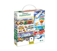 Banana Panda Puzzle Transport | 60-Piece Educational Puzzle Set with 32 Matching Tiles & Poster | Vehicle Learning Game for Preschool Kids Age 4+ | Explore Land, Water & Air Transport