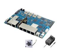 Banana Pi BPI-R4 WiFi 7 Router Development Board with MediaTek MT7988A Chip, 4GB RAM and 8G eMMC onboard, 2x 10Gbe SFP Slot, 4x Gbe Network Connection (POE Version (with POE))