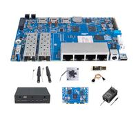 Banana Pi BPI-R4 WiFi 7 Router Development Board with MediaTek MT7988A Chip, 4GB RAM and 8G eMMC onboard, 2x 10Gbe SFP Slot, 4x Gbe Network Connection (Package with WiFi 7 and Metal Case)