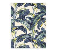 Banana Plant Artwork Leaves Foliage Tropical Wall Art Print Artery8 Blue W24 inch x H32 inch