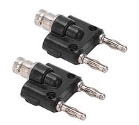 Banana Plug Connector, 2PCS BNC Female to Dual Banana Male Plug Jack Binding Posts 4mm RF Coaxial Adapter BNC to BNC, Electronics Cable Connectors