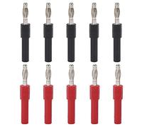 Banana Plug Connector 4mm Male to 2mm Female | 5 - Pack for Multimeters/Test Leads/Electrical Supplies | High Conductivity Brass, Up to 10A 60Vdc, J.20012 Model