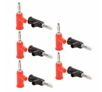 Banana Plug Connectors Red and Black Stackable Solderless Design for Audio Security 10 Count