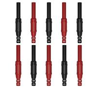 Banana Plug Female Socket 10PCS 4mm Banana Socket Connectors Banana Female Head Plug Copper Nickel Plating Extension Cord Connector DIY Electrical Safety (5 Red 5 Black)