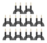 Banana Plug Test Leads | 10 - Pack Male to Male Welded Cables for Home/Industry/Automotive | 0.44mm² Wire, 30V - 60V Up to 10A (Black)