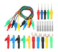 Banana Plug Test Wires Kit | Stackable 4mm with Clip/U Type Test/Back Pin | Silicone Insulated Multimeter Leads | 5 - Piece Set, 10 Needles