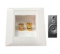 Banana Plug Wall Plate - duals Section Av Connector Panel, Standard Audio Inset Design | Secure Terminal Mounting Plate Speaker Setup, Seamless Integration for Entertainment Room and Acoustic Control